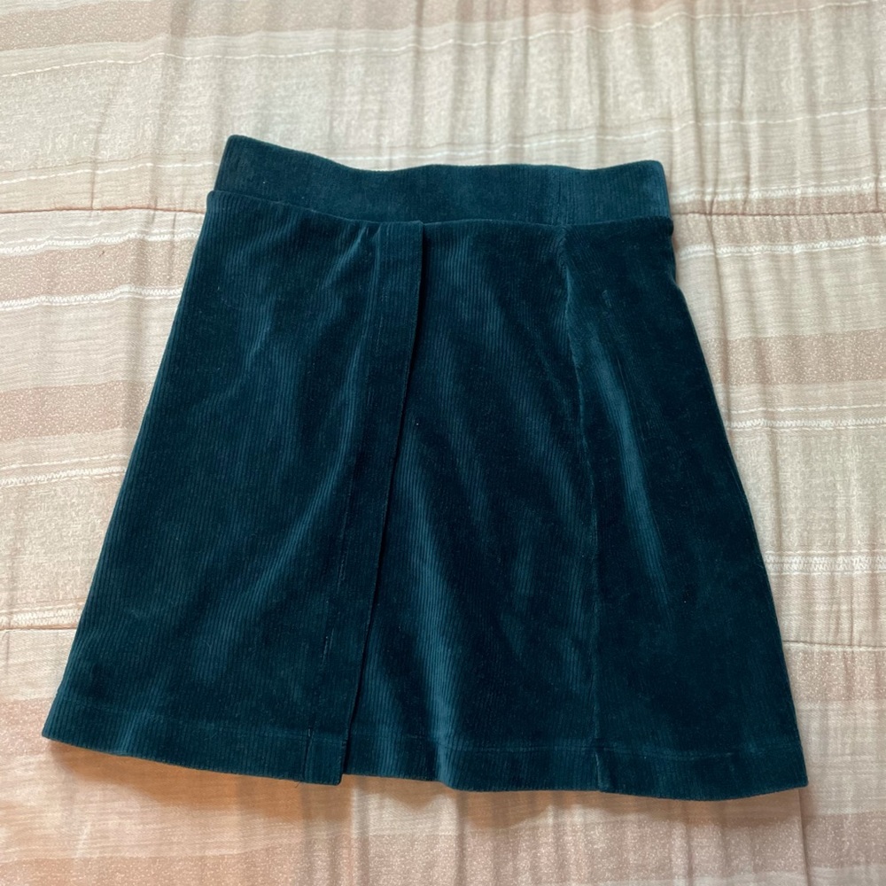 Green mini skirt